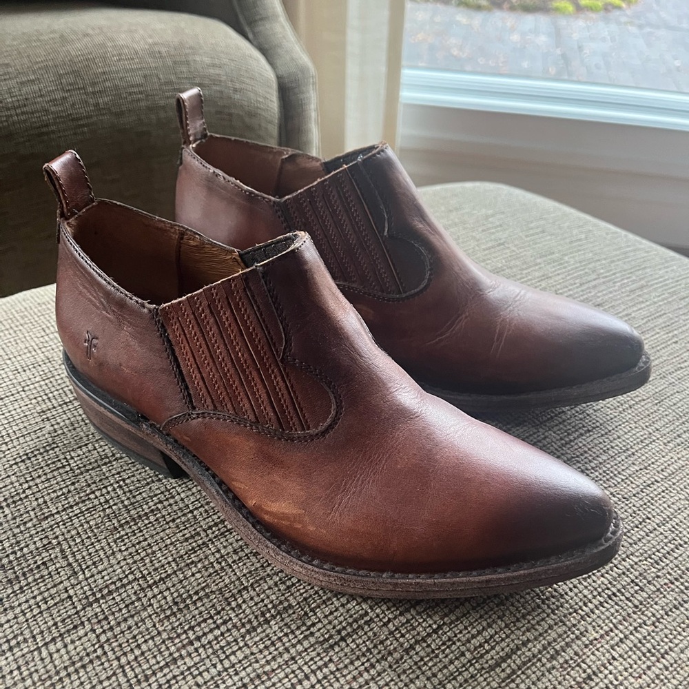 Women’s Frye Billy Brown Leather Ankle Boots